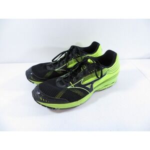 Mizuno Wave Sayonara 3 Mens Black Neon Yellow Green Running Shoes Size 15